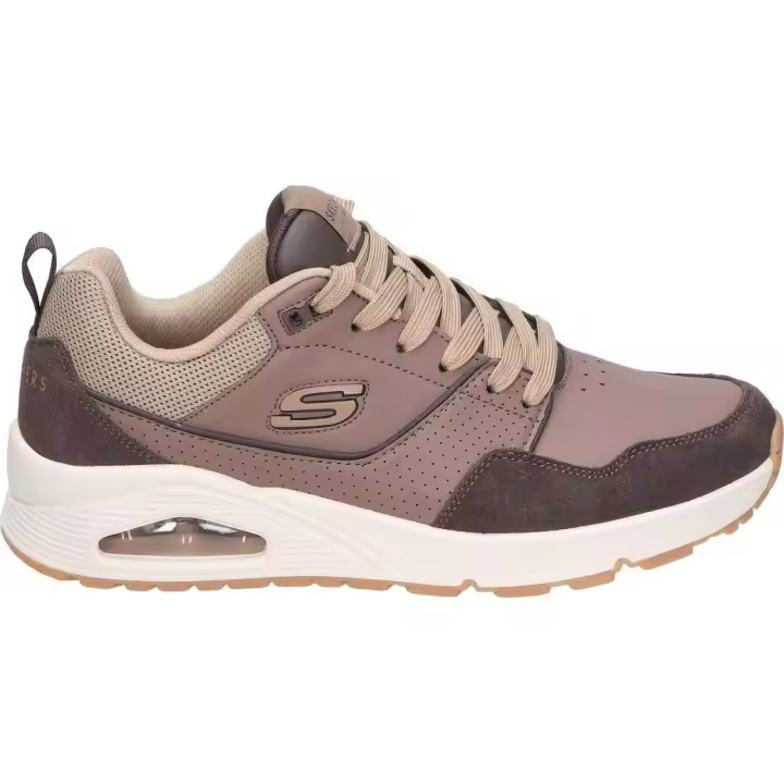 SKECHERS | Deportivas Skechers Uno Retro One para Hombre – Zapatilla Casual en Color Marrón – Sneakers con Cierre de Cordones – Estilo Casual – Cómodos y de Alta Calidad – Versátiles – Modelo 183020-BRN - 1