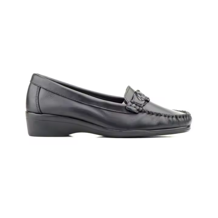 CBP - Conbuenpie Mocasines de Piel Negra Piel Microfibra Transpirable - 1
