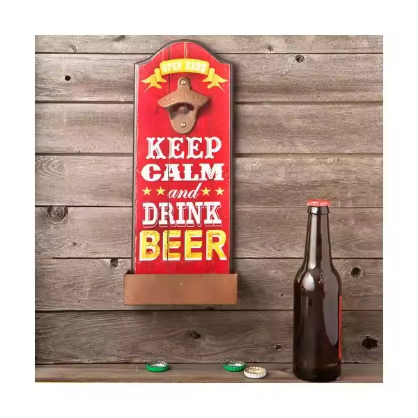Disok - Lote 10 Abridores de Botellas de Pared KEEP CALM - Regalos para Fiestas y Celebraciones - 1