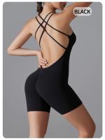 Conjunto de Yoga de una pieza para mujer, mono ajustado deportivo con espalda descubierta, pelele para realzar el trasero, mono corto para gimnasio y Fitness - details 16