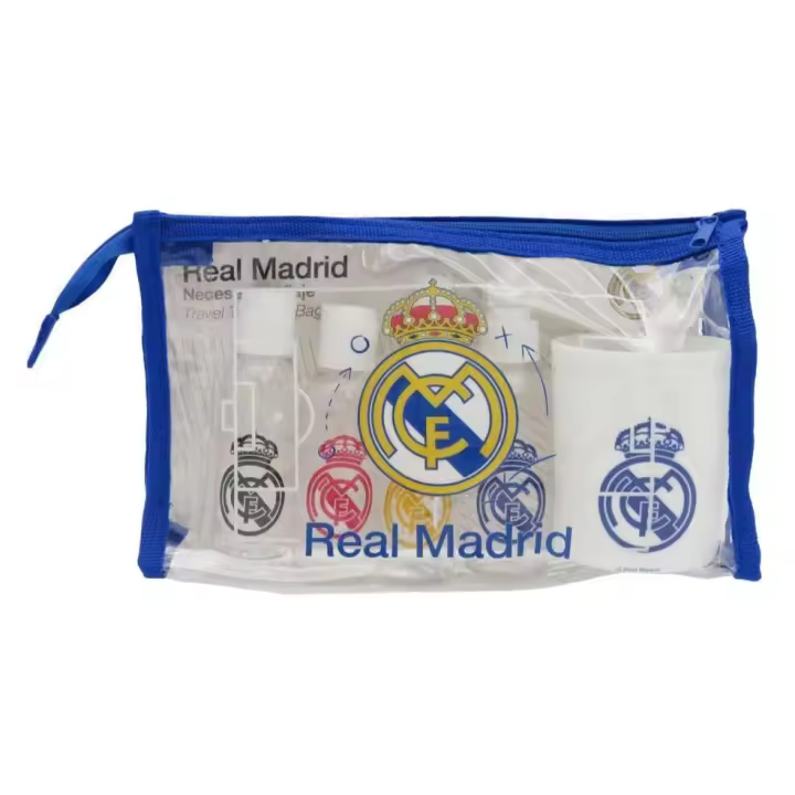 Real Madrid Neceser de Viaje - Set Bolsa Transparente de Aseo 5 PCS - 1