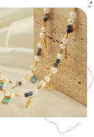 Encanto Collar de perlas de agua dulce Piedra Natural Colgante Titanio Acero Chapado en Oro Señoras Stacking Joyería - details 10