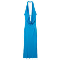 Vestido Midi De Encaje Sin Espalda Estilo Vintage Para Mujer Willshela Con Cuello Halter Y Decoración De Lazos Vestido Chic Femenino - details 4