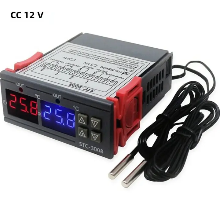 Controlador De Temperatura Digital Doble STC-3008 Con Dos Salidas De Relé 12V 24V 220V Termostato Regulador De Calor Y Frío Para Calefacción Y Enfriamiento - 1