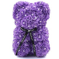 Rosa Artificial 25cm Oso Para Regalo De Aniversario Navidad San Valentín Cumpleaños Boda Fiesta Decoración De Hogar - details 3