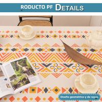 Mantel Bohemio Vintage Con Borlas Impermeable De Algodón Y Lino Para Exterior Protector De Mesa Sin Arrugas Rectangular - details 12