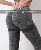 Pantalones De Yoga Para Mujer Selloso Compresión Leggings De Entrenamiento Con Control Abdominal Alto Cinturón Deporte Alimenticio Gimnasio Ropa De Ejercicio - details 1