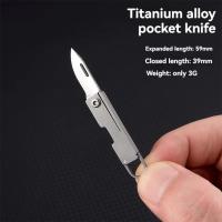 Nueva Cuchillo De Bolsillo Plegable De Aleación De Titanio Miniatura Portátil Llavero Colgante Desempaquetado Y Desempaque Cuchillo De Mensajería - details 1