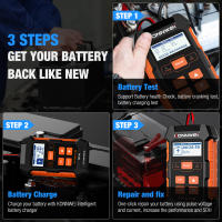 KONNWEI KW520 Herramienta De Reparación De Batería De Coche Automática 12V 10A 24V 5A Para Baterías De Agua Y Ácido Gel Lithium - details 4