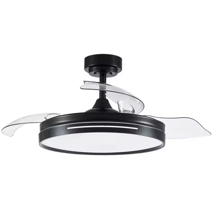 FABRILAMP VENTILADOR DE TECHO MICENAS 72W 7200LM NIQUEL 3 ASPAS DESPLEGABLES 6 VELOCIDADES 108CMS MANDO A DISTANCIA MEMORIA Y TEMPORIZADOR 24 Ref. 186091409 - 1