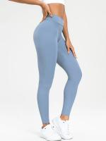Pantalones De Yoga V-Forma Alta Rebound Levantamiento De Caderas Pleated Sudaderas Entrenamiento Correr Fitness Leggings De Yoga Para Mujer Cintura Elástica Material Poliéster Sin Bolsillos Transpirables Y Cómodos - details 14