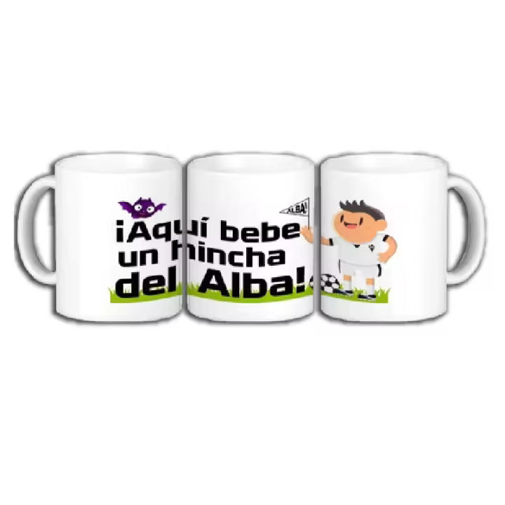 Taza fútbol ¡Aquí bebe un hincha del Alba! Antracita Raíz Inicio Hogar Tazas Para eventos Regional Manchegos   Antracita - 1
