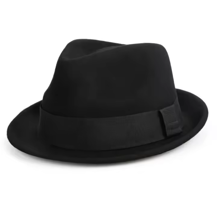 Sombrero De Lana Negra Vintage FS Para Hombres Y Mujeres Cordón Trilby Panama Capa De Gangsters Casco De Jazz Para Bodas Y Fiestas - 1