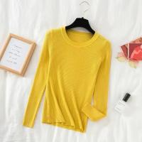 AOSSVIAO 2025 Suéter Para Mujer De Manga Larga Pullover Estilo Básico O-Neck Elástico Moda Invierno Suéter De Punto Sólido - details 12