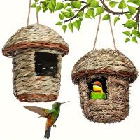 Nido De Pájaros Colgante Cuadrado Sférico Tejido Creativo Para Jardín Al Aire Libre Casa De Cría Y Nidificación Accesorios Para Pájaros - details 1