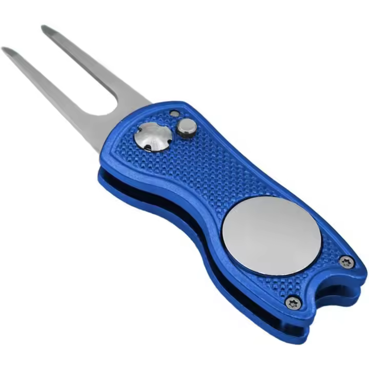 Herramienta de reparación de divot de golf con botón emergente y marcador de bola magnética, Ligero, portátil, mini herramienta de reparación de Divot - 1
