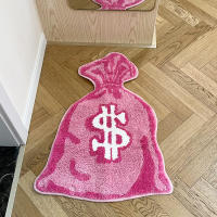 Alfombra Antideslizante Rosa Para Dormitorio Y Sala De Estar En Forma De Billetera Tejida a Mano Decoración De Entrada Para El Hogar Material Poliéster Lavable Mecánicamente - details 7