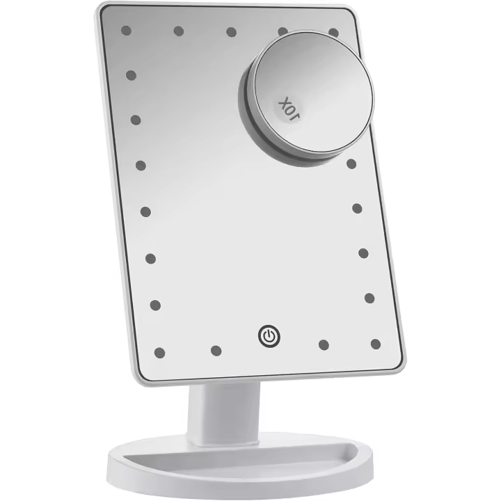 Spejo Maquillaje with Luz 16 Led,Espejo Increase 1X/10X,Espejo de Noche with Pantalla Táctil, Espejo de Maquillaje Rotación de 180 ° Fuente de Alimentación Dual-Regalos Originales para Mujer - 1
