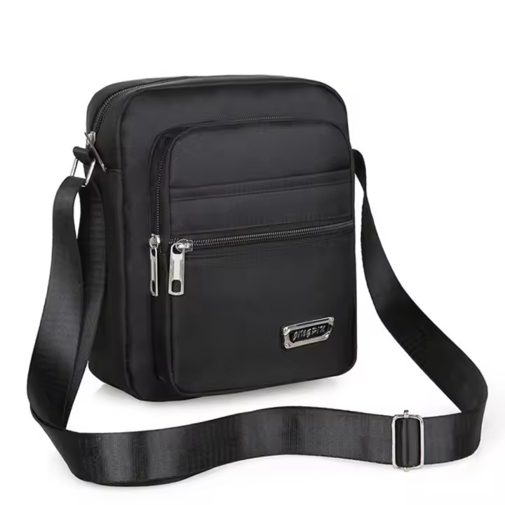 Bolso Bandolera Para Hombre 2024 Nueva Marca Nylon Gris Gran Tamaño Bolsa De Mano Casual Para Viajes Y Negocios Bolsa De Hombro Estilo Chaleco - 1