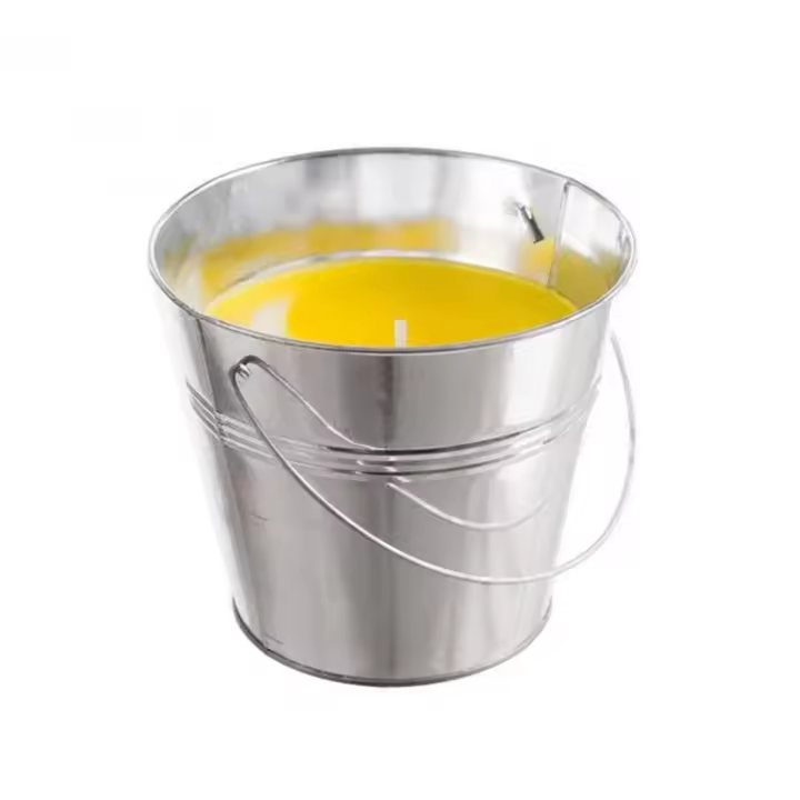 V3C CuboGalv 16x14cm – PANDAHOME Vela de Citronela – Protección Natural contra Mosquitos, Diseño Decorativo en Terracota/Bambú/Cristal, Ideal para Interior y Exterior - 1