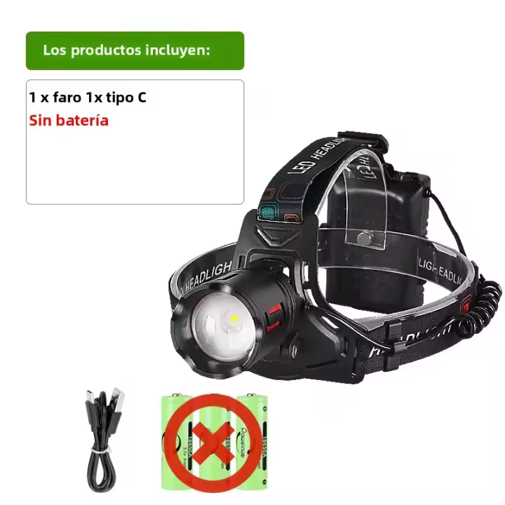 Linterna Frontal Potente LED 2300000LM Con Proyector Para Ciclista Lámpara De 3500M Longitud Ultra Poderosa Impermeable Para Pesca Escalada Caza Y Trabajo - 1