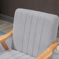 Silla tapizada Silla reclinable Diseño Skandi Patos de Madera de Caucho Gris Claro Adecuado para salón y relajación Tapizado, Modern Estilo, sensación Tecnológica, experiencia inteligente - details 5