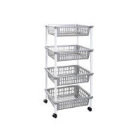 Carro verdulero modelo PLFT con ruedas 4 cestas 85 x 40 x 30 cm , Carrito portaobjetos estantes multiusos para organizar los espacios domésticos, organizador de cocina y hogar - details 0