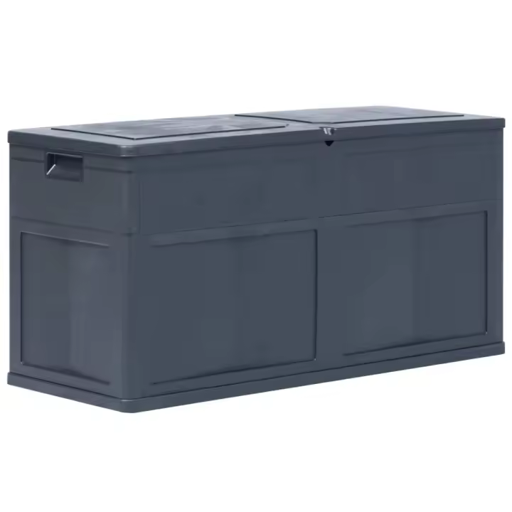 vidaXL Caja de almacenamiento de jardín 320 L y en color Gris/Antracita/Negro - 1