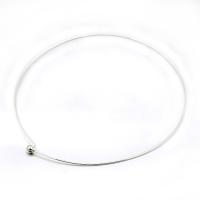 2pcs Cadenas De Cuello Rígidas De Latón Platinadas En Color Plata 5-1/2 Pulgadas (14cm) Para Fabricación De Joyas - details 0