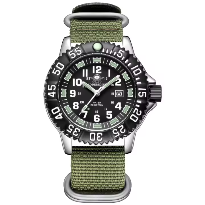 Reloj De Cuarzo Para Hombres Addiesdive Deportivo Al Aire Libre Con Tubo Luminoso Y Correa De Nylon 50m Impermeable - 1