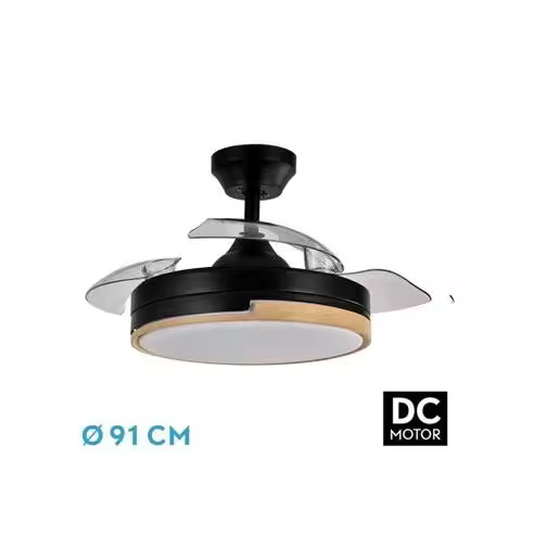 FABRILAMP Ventilador DC Olimpia Negro/Madera 3 Aspas - 1