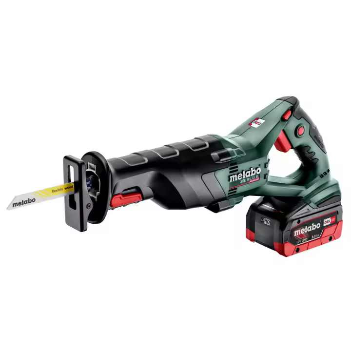 Metabo SSE 18 LTX BL Sierra de sable de batería/18V 2x LiHD; Cargador ASC 145; Maletín profesional - 1