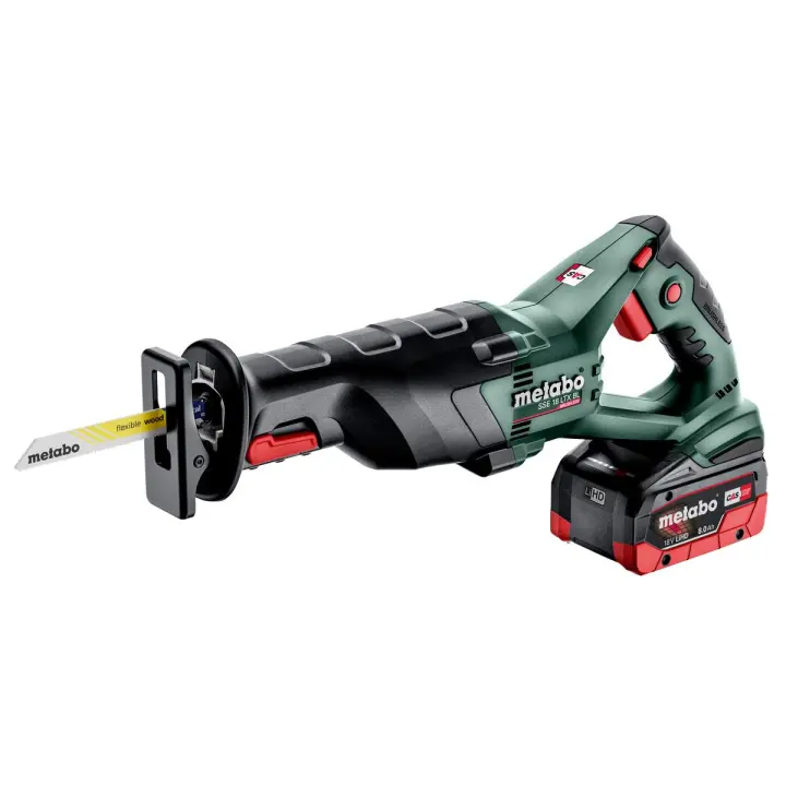 Metabo SSE 18 LTX BL Sierra de sable de batería/18V 2x LiHD; Cargador ASC 145; Maletín profesional - 1