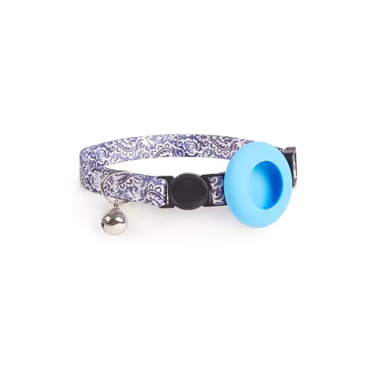 Collar Ajustable Para Perros Y Gatos Con Campana Y Estuche Protector Para Airtag De Silicona Correa De Cuello Con Reflectores - 1