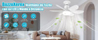 Ventilador Techo with Luz y Mando a Distancia, Lampara Ventilador Techo with Ventiladores Silencioso, E27, Regulable en Colores y Velocidades Temporizador 6 Aspas para Dormitorio (52CM) - details 0