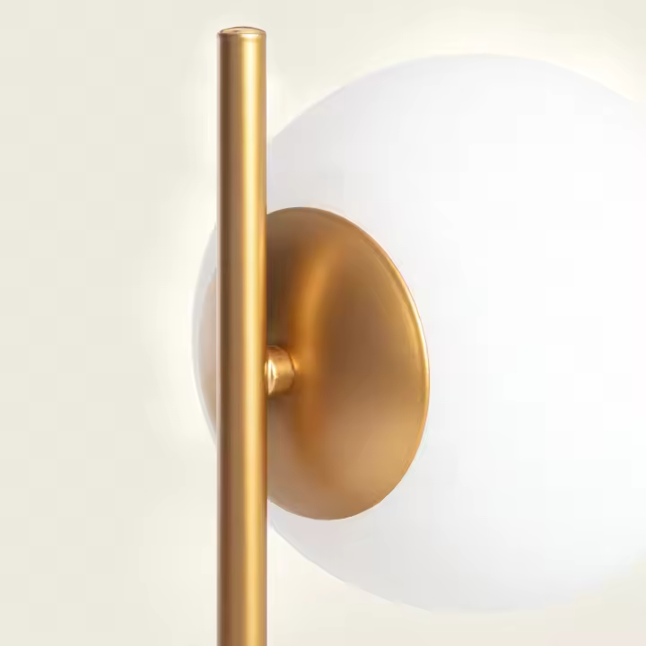 Ledkia Lámpara de Mesa de Metal y Cristal Lune Blanco - 1