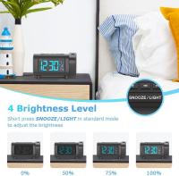 Reloj De Alarma Digital Con Función De Radio Y Modo Snooze Carga USB Reloj De Mesa Para Dormitorio Estilo Moderno Geométrico Proyección 180° - details 6