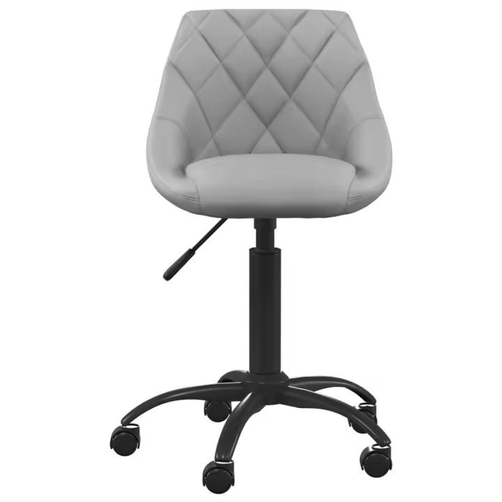 Silla de oficina de terciopelo gris - 1