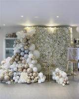 Pared De Flores Artificiales Rosa De Seda Para Decoración De Bodas Bebés Y Navidad Estilo De Hojas Verdes Y Rosas Tamaño Grande - details 14