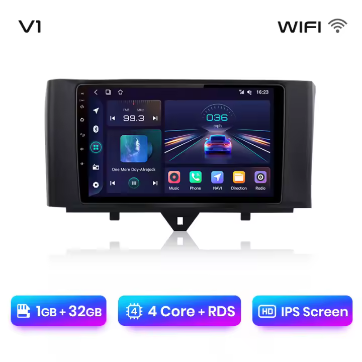 Junsun Radio Coche para Smart Fortwo 2011 2012 2013 2014 2015 AI Voice 2 din Pantalla Coche Android Auto Multimedia Navegación GPS Auto radio - 1