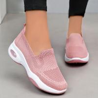 Zapatillas De Mujer Rimocy Moda Transpirables Tejidas 2024 Primavera/Otoño Casuales Sin Cordones Zapatos De Caminar Con Almohadilla De Aire Talla Verdadera Para Tamaño 36-41 - details 4