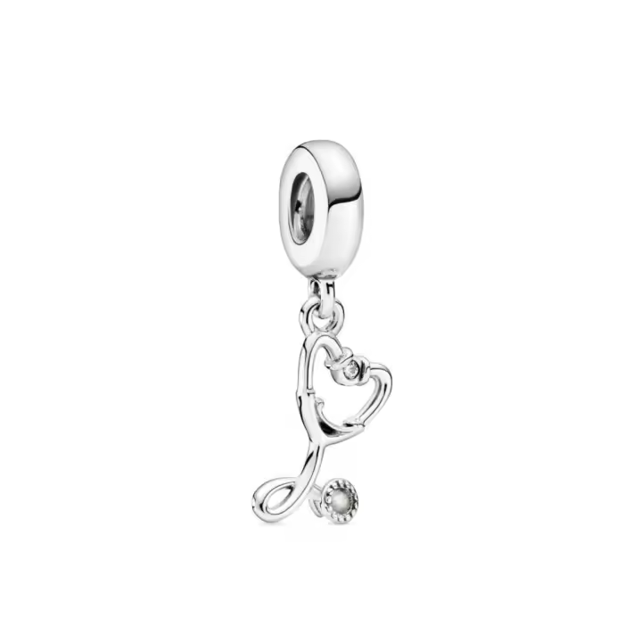PANDORA Charm Plata Ley Colgante Estetoscopio Adornado con Circonita Cúbica - 1
