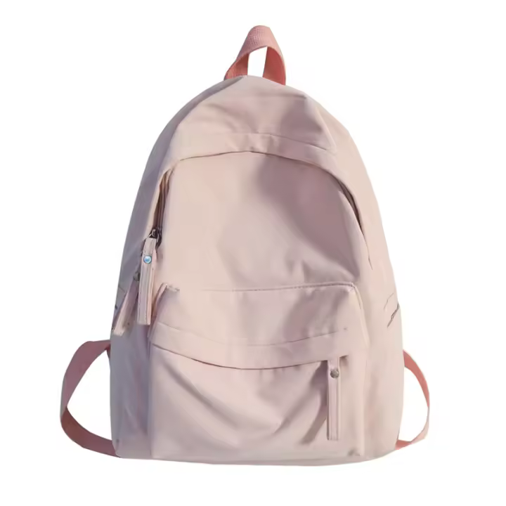 Mochila De Nylon Impermeable Para Mujer 2022 Color Sólido Bolsa Escolar Para Adolescentes Viaje Mochila De Hombro Con Capa De Computadora Suave - 1