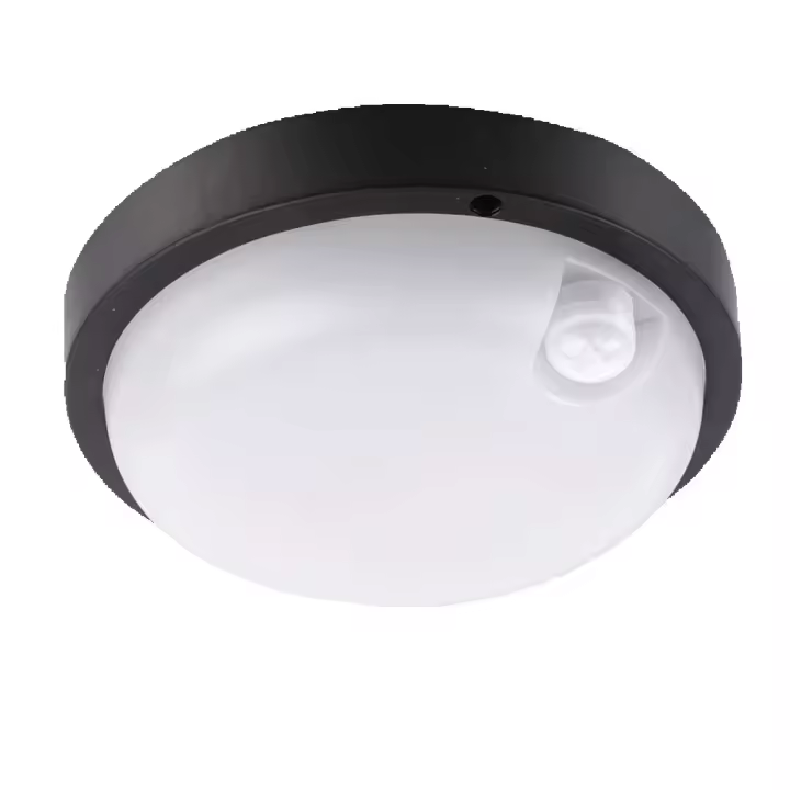 APLIQUE LED EXTERIOR TECHO IP65 REDONDO Negro🖤 12W 900LM 4000K 25000H D170MM CON SENSOR MOVIMIENTO SpazioLuzio CJ.1 - 1