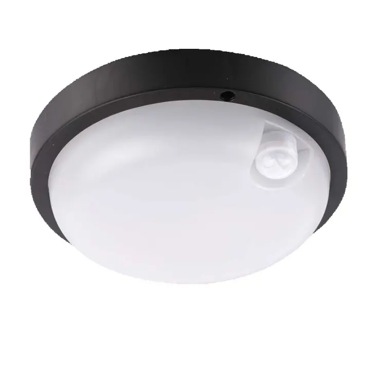 APLIQUE LED EXTERIOR TECHO IP65 REDONDO Negro🖤 12W 900LM 4000K 25000H D170MM CON SENSOR MOVIMIENTO SpazioLuzio CJ.1 - 1
