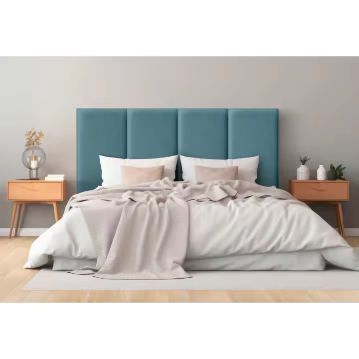 DHOME Cabecero Tapizado Lana Liso Ecológica Antimanchas Diseño Modular Vertical Autoadhesivo Cabezal Cama Altura 135cm - 1