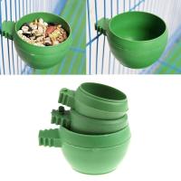 Juego De 3 Tazas De Alimento Y Agua Verdes Para Papagayos Plástico Accesorio De Alimentación Para Pájaros Y Palomas En Jaula - details 2