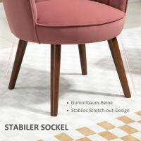 Silla de Cocina Silla de Salón con respaldo Poliéster Madera de Caucho Rosa 66x72x79 cm - details 2