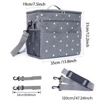 Bolsa de almacenamiento universal para cochecito de 14,6x12,2x7,5 pulgadas, Gran Bolsa de pañales para bebes a prueba de Agua, 4 maneras de llevar Mochila (GRIs) - details 0