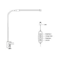 Lámpara De Escritorio LED USB Para Lectura Y Trabajo Luz Nocturna Para Dormitorio Estudio Oficina Con Soporte De Clip - details 12